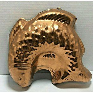 Copper Mold Flying Fish Curved Fish  Made In Korea  Wall Hanging Decor Vintage